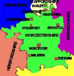 Worcestershire Map