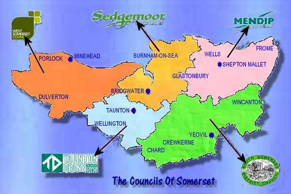 Map Of
                      Somerset Councils