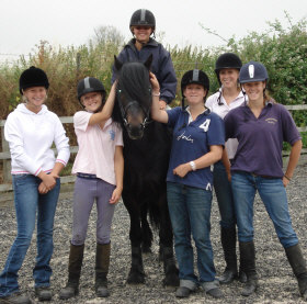 Group of students with horse