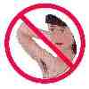 No female
                                      underarm hair